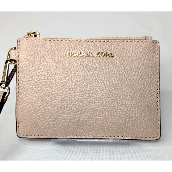 Michael Kors Jet Set Travel Small Leather Coin Pouch Card Case - Soft Pink - Picture 4 of 8